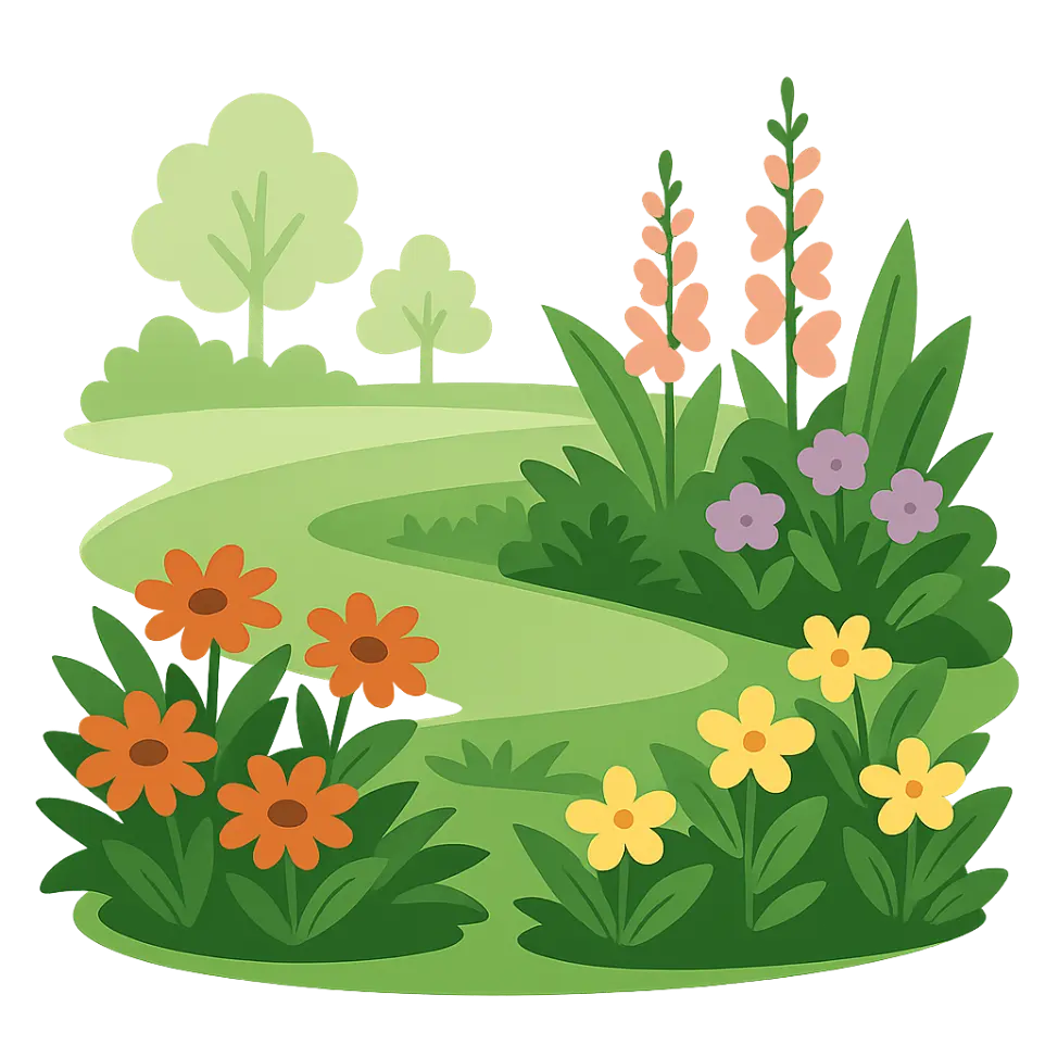 Massif fleuri aménagé dans un jardin, symbole d’un aménagement paysager esthétique et naturel dans la Vallée de Chevreuse.