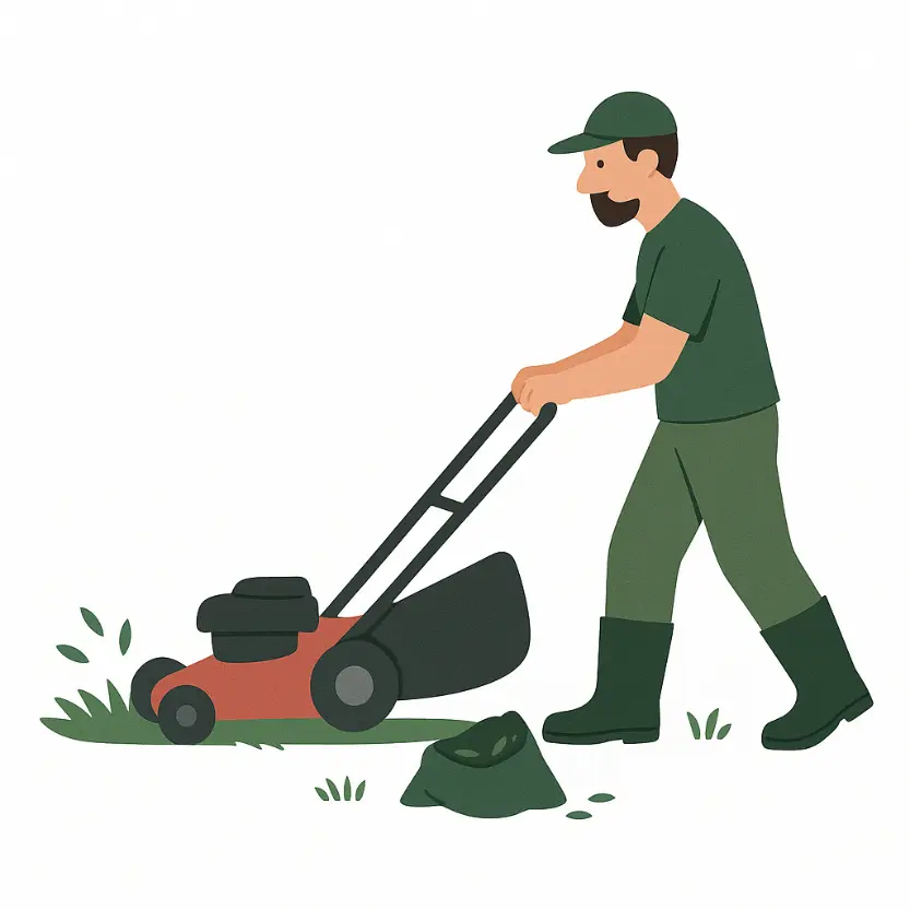 Tonte de pelouse dans la vallée de Chevreuse